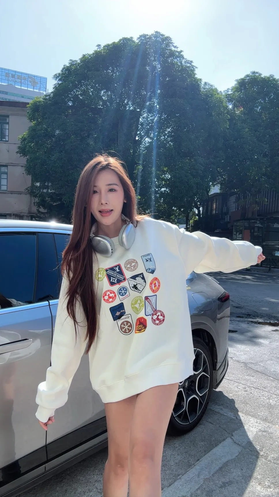 Louis Vuitton/Louis Vuitton 25Fw badge crew neck sweatshirt